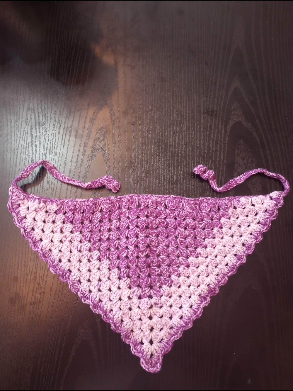 Boho Crochet Purple Ombre Bandana Scallop Scarf Summer Beach
